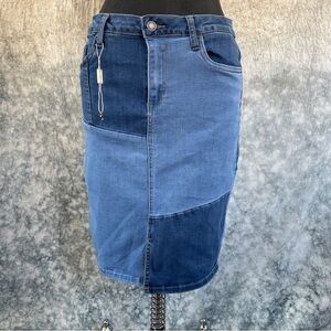 💙Most Wanted 🩵 NWT Denim Patchwork Pencil Skirt
